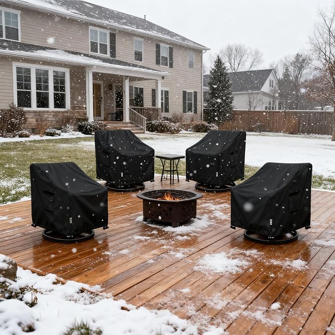 Patio Chair Covers Waterproof Patio Furniture Covers,33W x 37D x 38 H Inches Outdoor Swivel Chair Cover 4 Pack -Black - Image 6