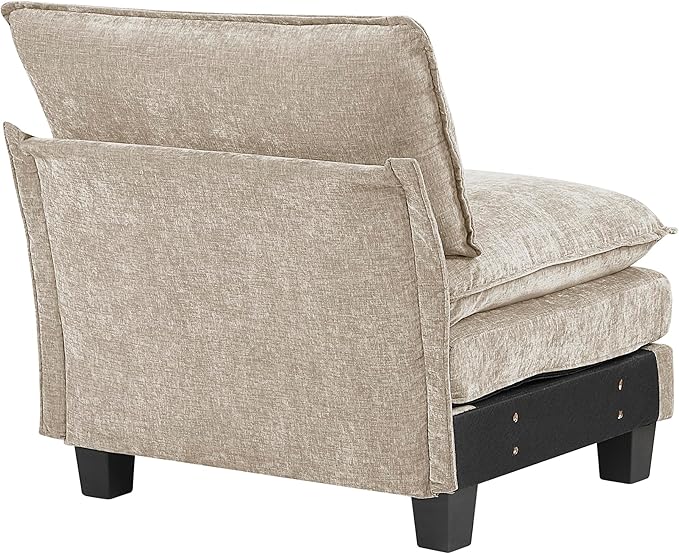 Lexicon Modular Sectional Sofa, Module for Sectional Couch, Armless Chair, Removable Cushion Cover, Soft Upholstery, Durable Frame, Customizable Comfort, Chenille Light Taupe