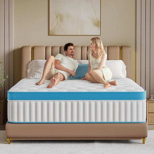 Full Size Mattress 12 Inch Full Mattress in a Box Hybrid Memory Foam Individual Pocket Springs, Pressure Relief Motion Isolation Medium Firm Matress