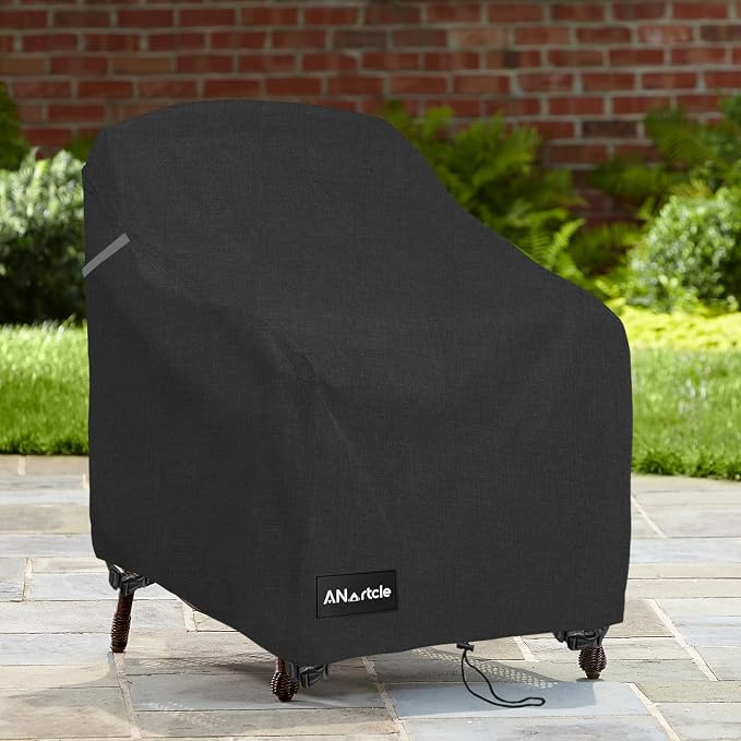ANartcle Swivel Patio Chair Covers 2 Pack,Waterproof Heavy Duty Outdoor Chair Covers,Patio Swivel Chair Covers for Outdoor Furniture (30 W x 34 D x 38.5 H inches) Black. - Image 6
