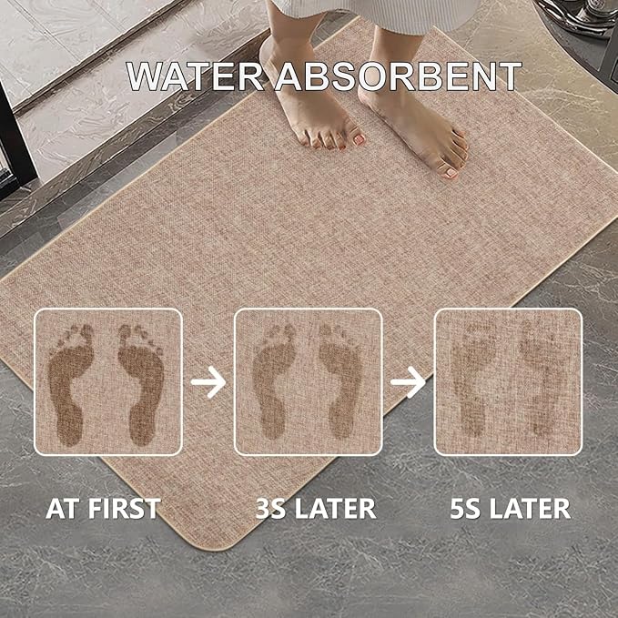 1/10 Inch Ultra Thin Indoor Door Mat, Long-Lasting & Maximum Non-Slip Rubber Backing, Washable & Stain-Resistant Entryway Mats with Powerful Dirt Trapper for Various Entrance, 29''X17'', Khaki - Image 8