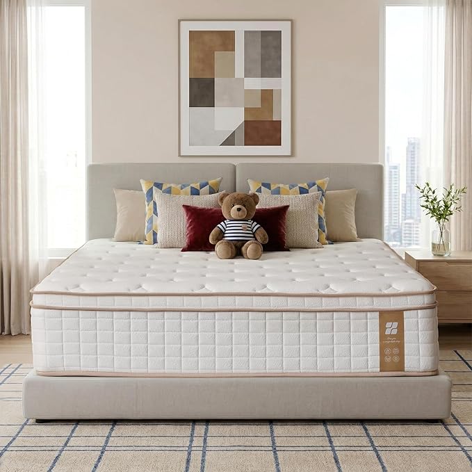 Profus Queen Mattress, 14 Inch Queen Size Mattresses, Memory Foam Mattress in a Box with Pocket Coils, Relieve Pressure with Medium Support, CertiPUR-US Certified, Hybrid Mattress Queen