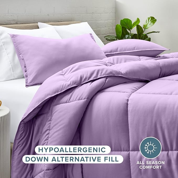 Bare Home Comforter Set - Cal King Size - Ultra-Soft - Goose Down Alternative - Premium 1800 Series - All Season Warmth (Cal King, Lavender)