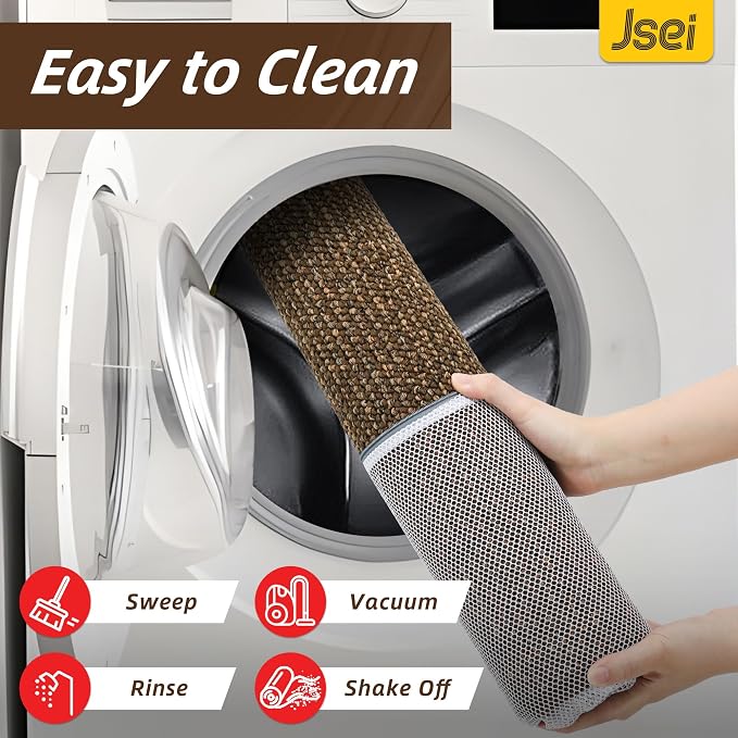 JSEI Dirt Trapper Door Mat 24"x36" Non-Slip Washable Entrance Mat, Dog Doormats, Absorbent & Fade-Resistant Floor Mats, Low Profile Welcome Mats for Entryway, Front Door, and Inside Entrance, Brwon - Image 7