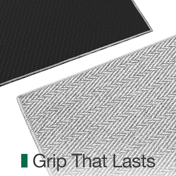 LUMI Ultra Thin Indoor Door Mat for Entrance 48"x72", Non Slip Entryway Mat, Low Profile Doormat, Unique Herringbone Design Carpet for Inside, Patio, Porch, Gray - Image 6