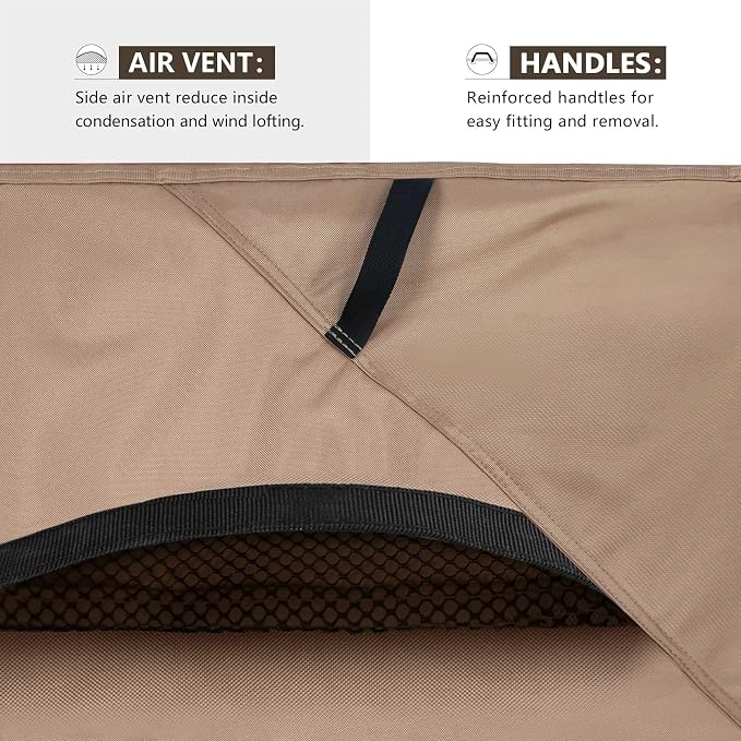 ULTCOVER Round Patio Furniture Cover - Outdoor Waterproof Table with Chair Set Cover 92 inch - Image 4