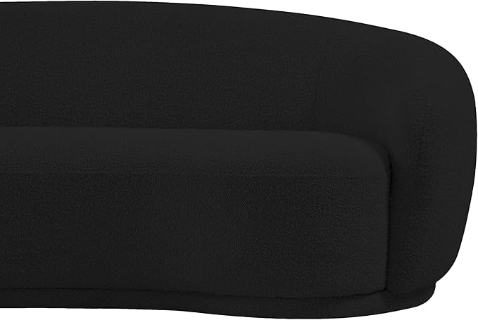Meridian Furniture 693Black-L Hyde Collection Modern | Contemporary Boucle Fabric Upholstered Loveseat, Black, 64" W x 38" D x 27.5" H