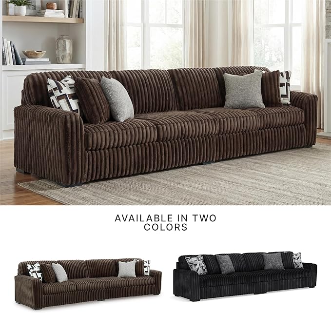 Signature Design by Ashley Midnight-Madness Contemporary Symmetrical 2-Piece Sectional with Reversible Seat Cushion, Dark Brown