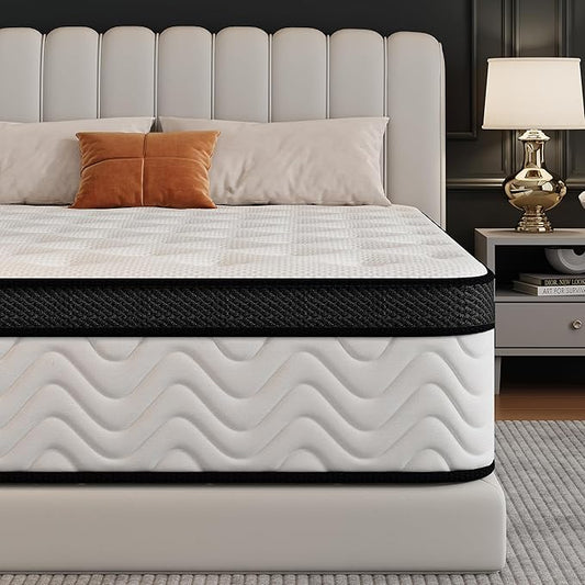 Susalt Queen Size Mattress 14 Inch, Upgraded Memory Foam Mattress in a Box, Hybrid Mattress with Independent Pocket Springs for Motion Isolation & Silent Sleep,Medium Firm,CertiPUR-US,100-Nights Trial