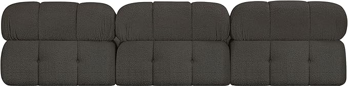 Meridian Furniture 611Brown-S102B Ames Collection Modern | Contemporary Modular Sofa with Rich Brown Boucle Fabric, Modular to Create Infinite Configurations, 102" W x 34" D x 28" H, Brown