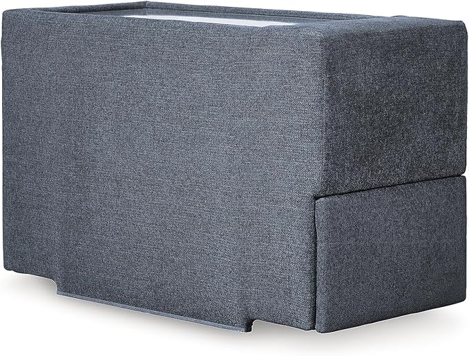 Signature Design by Ashley Contemporary Modmax Stain Resistant U-Shape Left-Arm Facing 6-Piece Sectional with Chaise, Storage Console and Reversible Cushion, Dark Blue