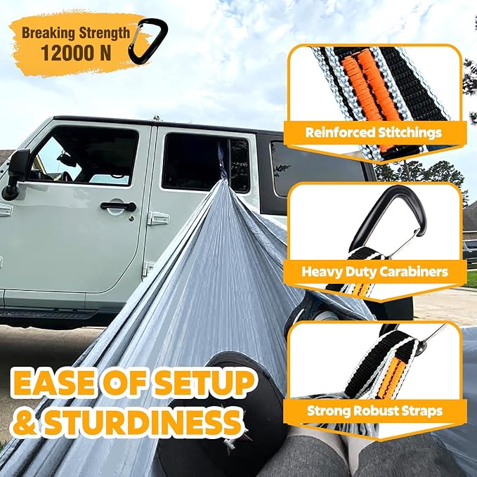 NATUREFUN Ultra-Light Travel Camping Hammock | 300kg Load Capacity,Breathable,Quick-Drying | 2 x Premium Carabiners,2 x Nylon Slings Included | Outdoor Indoor Garden - Image 5