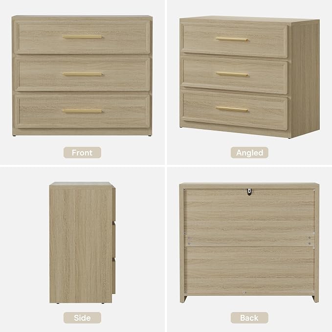 SICOTAS Night Stand Set 3 Oversized Extra Large Nightstands Set of 3 Tall Bedside Side End Table with 3 Drawers Storage Modern Tables Wide Night Stands TV Stand for Bedroom Sofa Office - Image 9