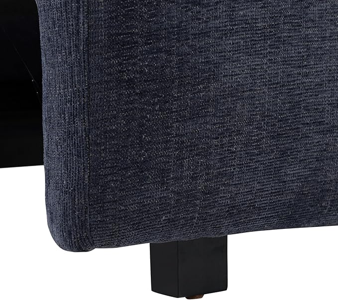 Serta Glendale 90.2" Queen Size Wall-Hugging Convertible Sofa, Dreamcoil Comfort, Chenille Fabric, Navy