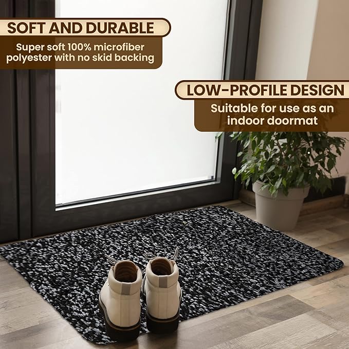 Premium Microfiber Indoor Door Mat – 24"x36" Washable Entry Mat, Non-Slip, Waterproof Backing, Super Absorbent, Low Profile Entryway Doormat for Indoor Entrance - Image 2