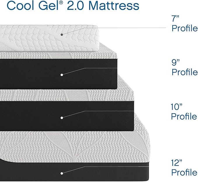 COOL GEL 6 Inch Twin Size Mattresses Memory Foam Medium Firm, Twin Memory Foam Mattress Cooling, Made in the USA, 6" Depth with Pressure Relief, CertiPUR-US Certified No Fiberglass, CoolGel Bed