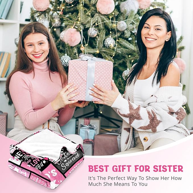 Sisters Mothers Day Birthday Gifts - World's Best Sister Ever Gifts from Sister - Christmas Valentines Day Birthday Graduation Present for Sis Adult - Sisters Life Blanket 50"x60"