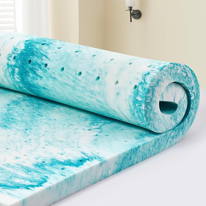 2 inch Memory Foam Mattress Topper Twin XL Bed, Gel Infused Memory Foam Mattress Pad for Back Pain Relief, 38x80 Inches