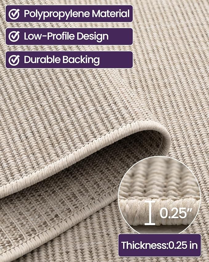 DEXI Dirt Trapper Door Mat, 31x48 Washable Doormat, Dirt Resistant and Absorbent, Easy Clean Low-Profile Floor Rugs for Entryway, Front Door, and Inside Entrance, Light Beige-Gray - Image 7