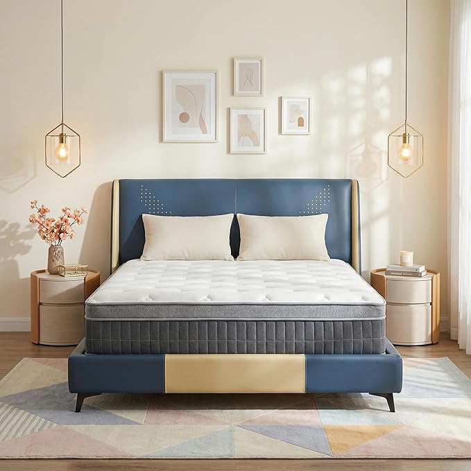 King Size Mattress - 12 Inch King Mattress- Hybrid Memory Foam Mattress,Pressure Relief, Cooling Breathable Cover, CertiPUR-US Certified, Bed-in-a-Box