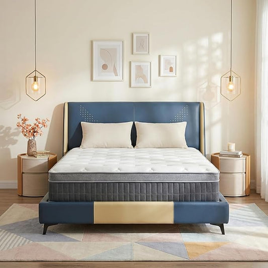 King Size Mattress - 12 Inch King Mattress- Hybrid Memory Foam Mattress,Pressure Relief, Cooling Breathable Cover, CertiPUR-US Certified, Bed-in-a-Box