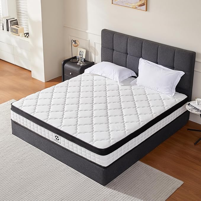 Queen Size Mattress, 10 Inch Hybrid Mattress Queen, Mattress in a Box with Individually Pocketed Spring - Zoned Support for Pressure Relief, Soft and Breathable, CertiPUR-US Certified