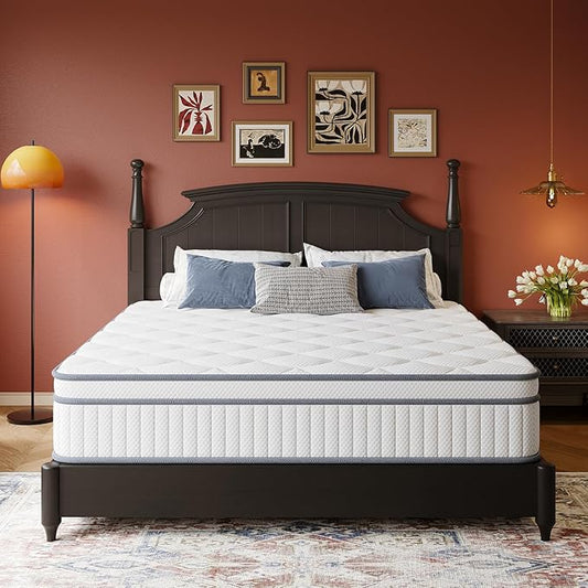 Gsleepee Queen Mattress, 14 Inch Queen Size Mattresses in a Box, Soft & Comfortable Hybrid with Gel Memory Foam and Pocketed Springs for Motion Isolation & Enhanced Support, CertiPUR-US Certified