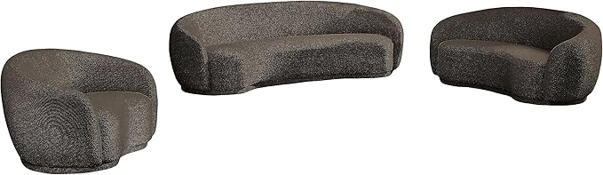 Meridian Furniture 693Brown-S Hyde Collection Modern | Contemporary Boucle Fabric Upholstered Sofa, Brown, 89.5" W x 38" D x 28" H