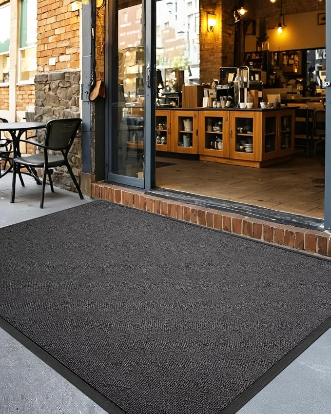 DEXI Front Door Mat Outside Entrance, 2x3 ft Rubber Entry Doormat Heavy Duty, Welcome Mats Non Slip for Inside House Floor Entryway Back Doors Exterior Patio, Grey - Image 8