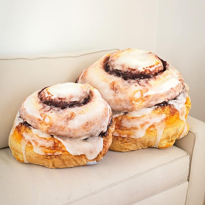 Much Comfort 29" 3D Gooey Cinnamon Bun Throw Pillow - Made with Super Soft & Ultra Premium Fabric - Cute, Comfortable, Plush, Stuffed, Round, Squishy Cushion for Home Decor - Best Funny Gift - Large