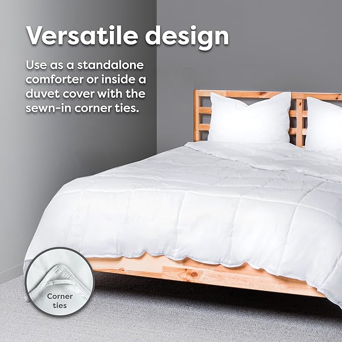 HOSPITOLOGY PRODUCTS Reversible Brown / Beige Comforter Queen Hypoallergenic Duvet Insert Microfiber All Season Goose Down Alternative Quilted - Corner Loops - Box Stitched - Washable - 90" W x 94" L