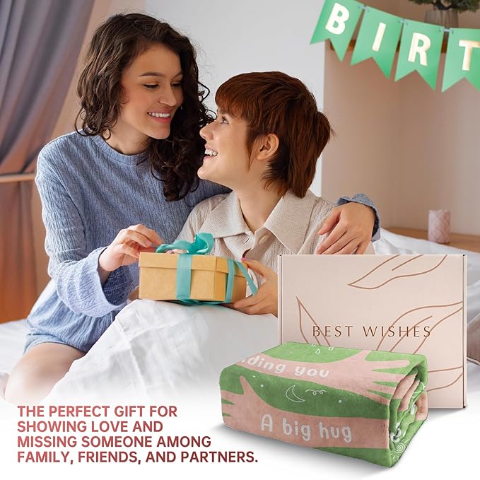 Afterprints Get Well Gifts for Women Men, Hug/Healing Blanket, Thinking of You/Cancer Care/Sympathy/After Surgery Gifts for Friends, Sister, Coworkers, Soft Throw Blankets 50'' x 60''