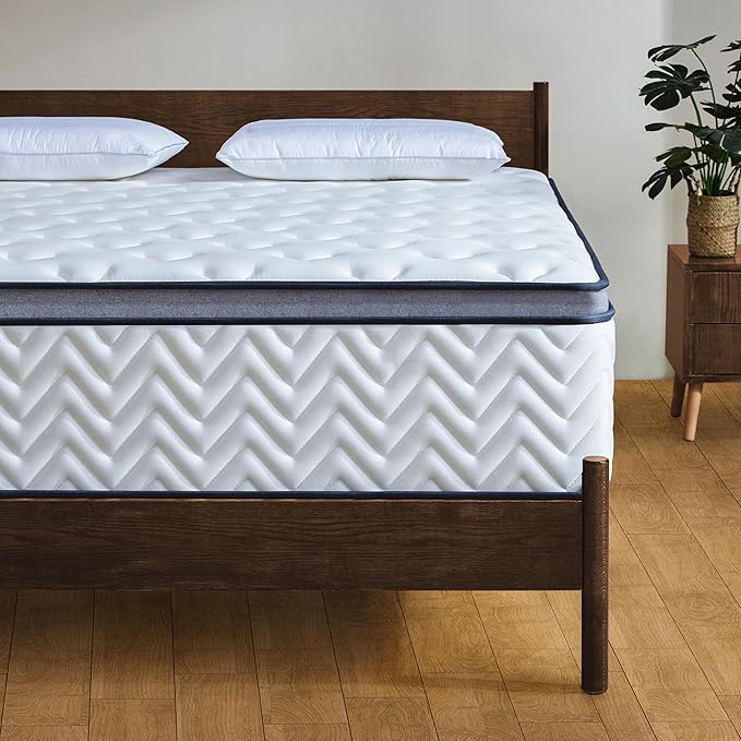 Queen Mattress,12 Inch Medium Firm Hybrid Queen size Bed Mattress, Memory Foam Mattresses in a Box for Pressure Relief, Individual Pocket Spring-Motion Isolation with Edge Support, CertiPUR-US