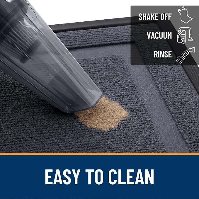 OLANLY Front Door Mat Indoor Outdoor Entrance, Waterproof All-Season, All-Weather Doormat, Sturdy Natural Rubber, Fade Resistant, Low Profile, Easy Clean Patio Porch Entryway Mat, 47x32, Light Grey - Image 6