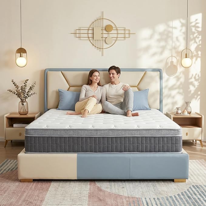 Queen Size Mattress - 12 Inch Queen Mattress- Hybrid Memory Foam Mattress,Pressure Relief, Cooling Breathable Cover, CertiPUR-US Certified, Bed-in-a-Box