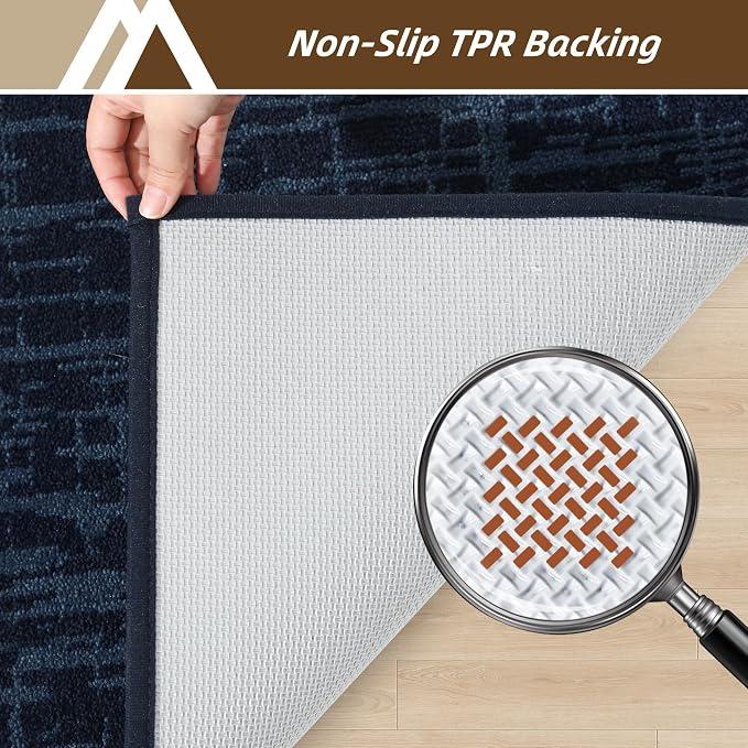 COSY HOMEER-Door-Mat Dirt Trapper Entryway Rugs 24"x36" Non Slip Washable Entrance Mats Absorbent Welcome Mat Low Profile Dog Door Mats for Front Back Doomats and Wet Shoes,Navy Blue - Image 4