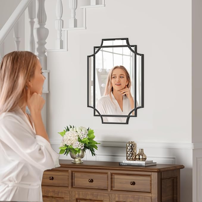Bathroom Mirrors for Over Sink, 20x28 Inch Framed Mirrors for Wall, Black Bathroom Vanity Mirror, Rectangle Farmhouse Mirror Decorative, Entryway, Living Room Decor - Image 7