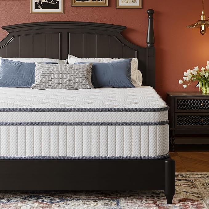 Gsleepee Queen Mattress, 14 Inch Queen Size Mattresses in a Box, Soft & Comfortable Hybrid with Gel Memory Foam and Pocketed Springs for Motion Isolation & Enhanced Support, CertiPUR-US Certified