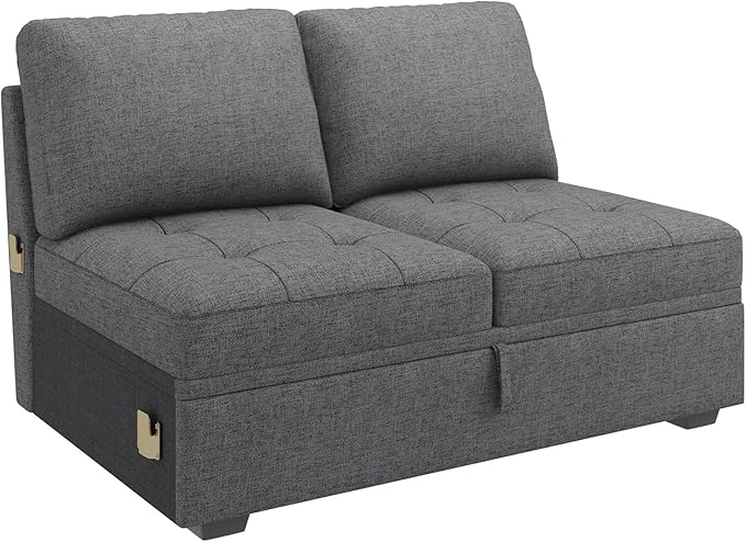 HONBAY Modular Sectional Sleeper Sofa with Pull Out Bed, Loveset Chair for Sectional Couch, Grey