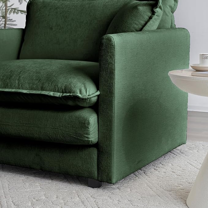 ERYE L-Shaped Sectional Sofa Modern Deep Seat Reversible Chaise Sofa&Couch with Movable Ottoman and 5 Pillows, Modular Sleeper Upholstered Couch for Living Room, Apartment, Studio, Office