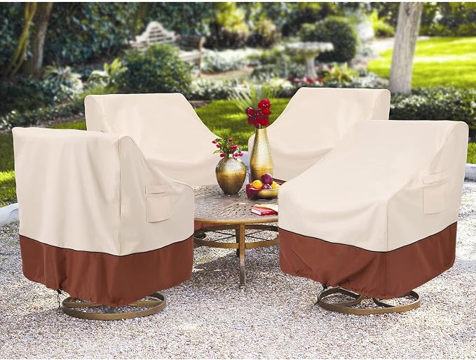 COSFLY Patio Furniture Covers 2 Pack, 600D Waterproof Outdoor Chair Covers for Deep Chairs, All-Weather UV Resistant Protection with Adjustable Straps & Air Vents, Fits up to 33"W x 34"D x 31"H - Image 9