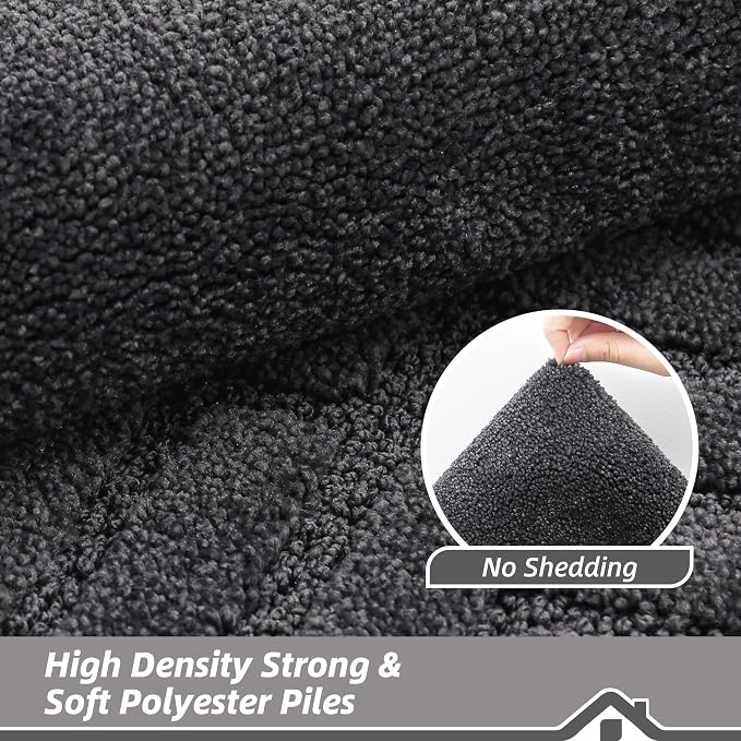 BEQHAUSE Door-Mat Non-Slip Front Doormat Low-Profile Entrance Mats for Front Door Entry Resist Dirt Washable Doormat Absorbent Entryway Door Mat,Dark Grey, 36"x60" - Image 5