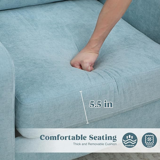 Accent Chair for Living Room, Modern Reading Chair for Bedroom, Upholstered Armchair with Wood Legs and Side Pockets, Single Sofa Side Chair for Office, Small Room, Apartment, Teal Green