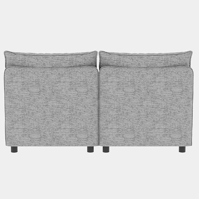 Loveseat Modular Storage Sectional Sofa Customizable Seating Group Sofa&Couch Convertible Lounge Sleeper Chaise Daybed with Movable Seat and Ottomans, Chenille Upholstered Sofa Couch for Living Room