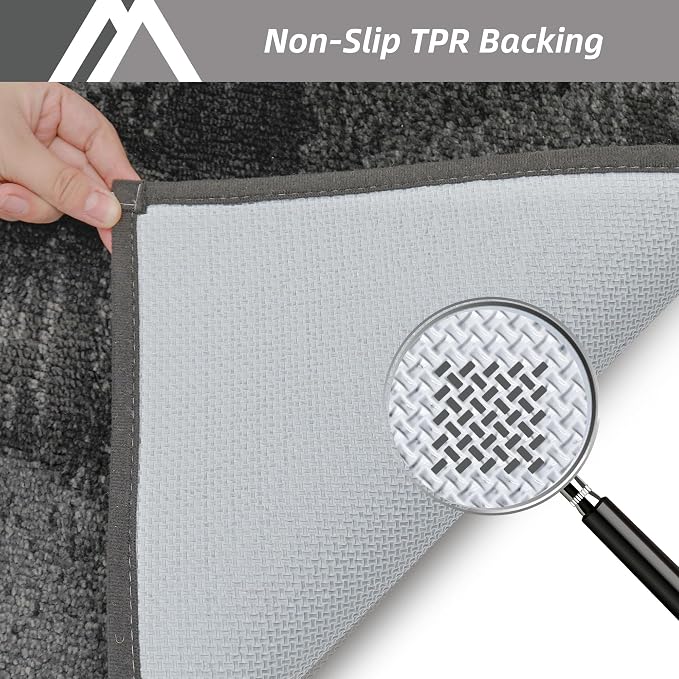 COSY HOMEER Entryway Rugs Doormat 20"x32", Non-Slip Absorbent Polyester, Washable Rugs for Front Door, Dirty Paws & High Traffic Areas, Gray - Image 4