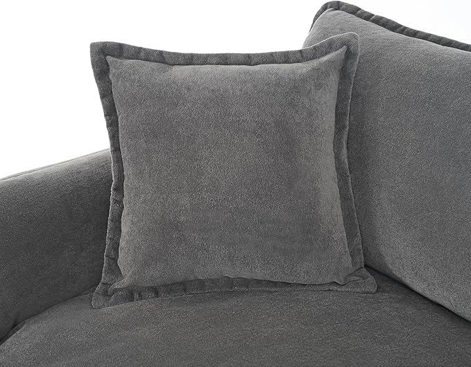 109-Inch U-Shaped Sectional Cloud Sofa Oversized Modular 5 Seaters Sofa Couch with 2 Ottoman Chaise and Pillow Armrest, Chenille Upholstered Convertible Cloud Couch