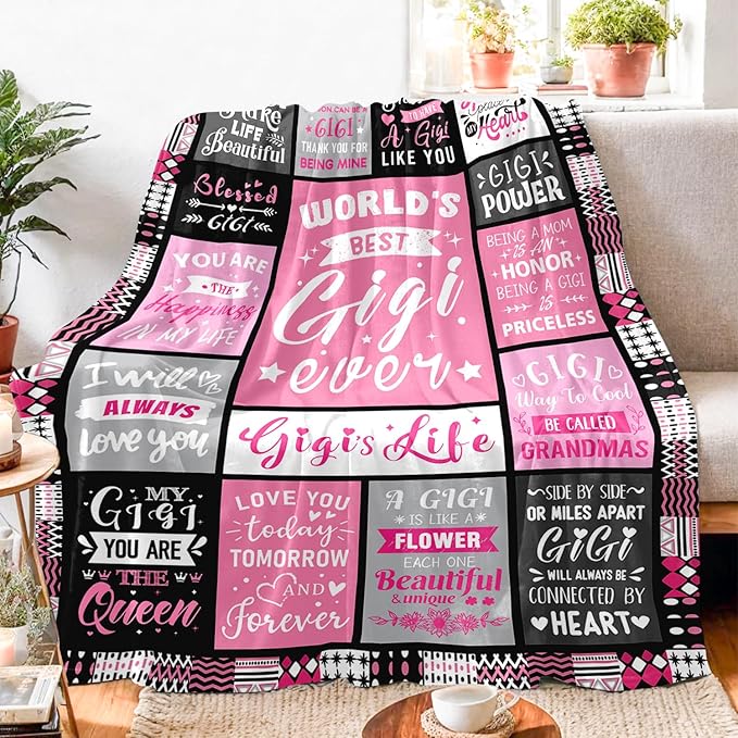 Gigi Gifts for Grandma - World's Best Gigi Ever Gifts on Christmas Mothers Day Birthday - Birthday Gift for Grandma from Grandkids Unique - Gigis Life Blanket 60"x80"