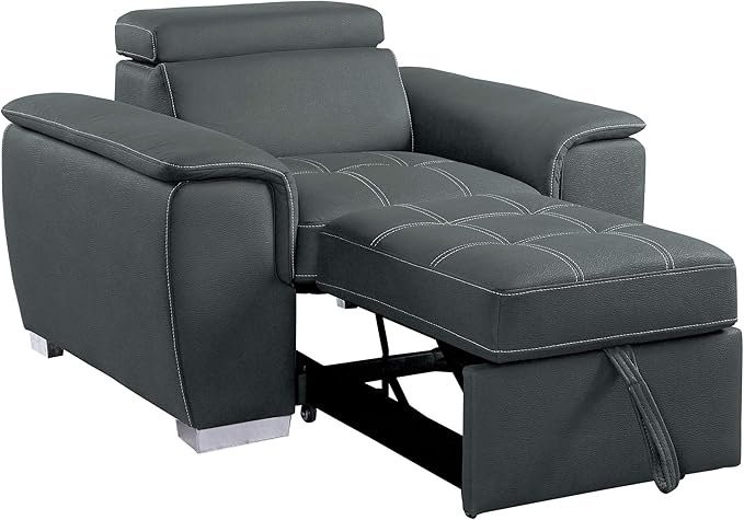 Homelegance Ferriday 45" Convertible Lounger Chair Gray