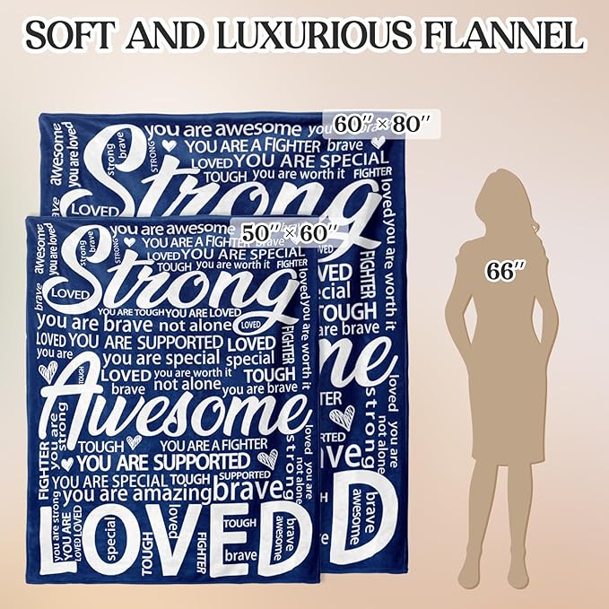 Blanket Gifts for Women Men - Get Well Blanket, Inspirational Gifts for Him Her, Feel Better After Surgery Present, Thinking of You Gift for Boyriend Dad Husband 80'' x 60''