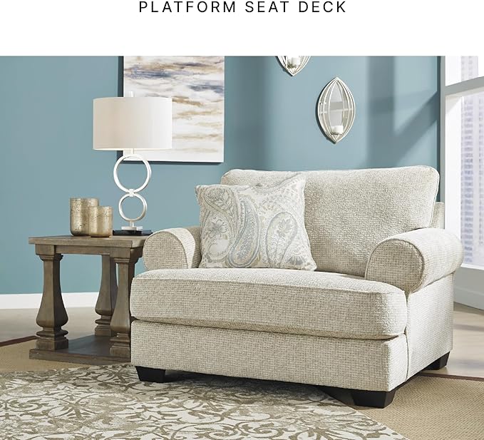 Signature Design by Ashley Monaghan Classic Upholstered Oversized Chair with Reversible Cushion, Beige